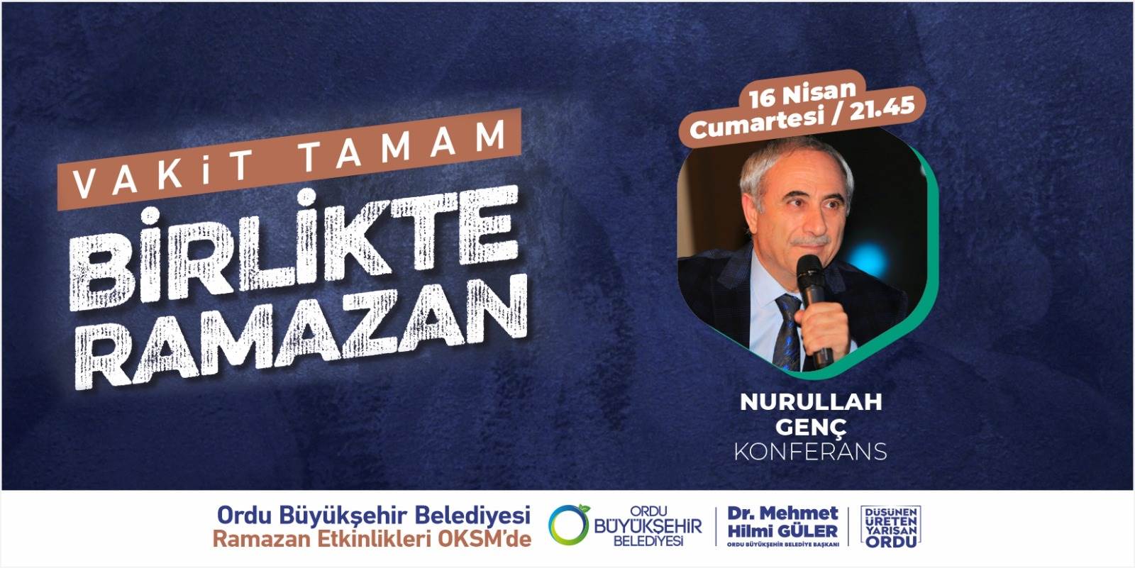 ŞAİR VE YAZAR NURULLAH GENÇ ORDU’YA GELİYOR