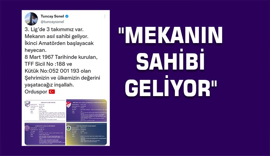 Tuncay Sonel "Mekanın Sahibi Geliyor"
