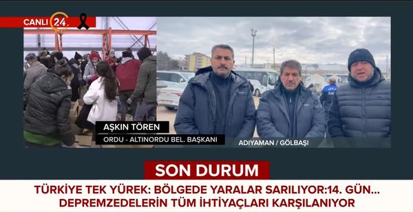 BAŞKAN TÖREN DEPREM BÖLGESİNİ CANLI YAYINDA ANLATTI