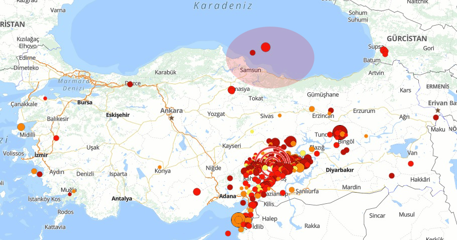 KARADENİZ SALLANDI! SAMSUN AÇIKLARINDA 2 DEPREM MEYDANA GELDİ