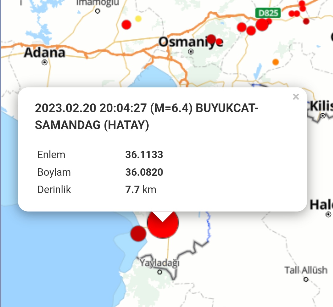 HATAY’DA YENİ DEPREM MEYDANA GELDİ