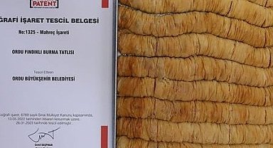 ORDU FINDIKLI BURMA TATLISI' TESCİLLENDİ
