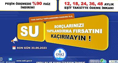 SU BORÇLARINIZDA BÜYÜK YAPILANDIRMA FIRSATINI KAÇIRMAYIN