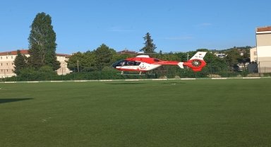 Alaçam'da kalp krizi geçiren hasta için hava ambulansıyla Samsun'a götürüldü