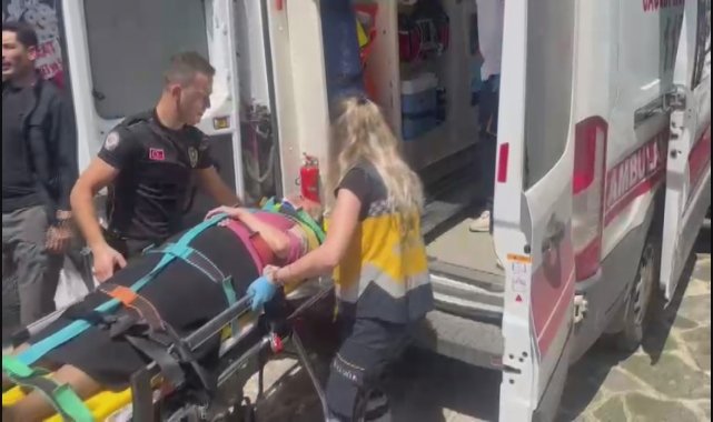 İş yeri açılışında yüksekten düşen kadın yaralandı