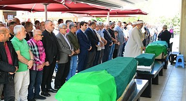Fransa'da öldürülen anne ve 2 çocuğunun cenazeleri Trabzon'da toprağa verildi