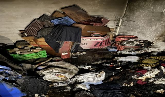 Bir binada çıkan yangında 2 kişi dumandan etkilendi