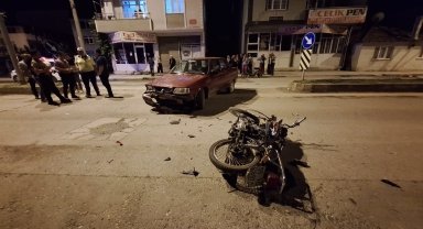 Samsun'da otomobille motosikletin çarpıştığı kazada 2 kişi yaralandı