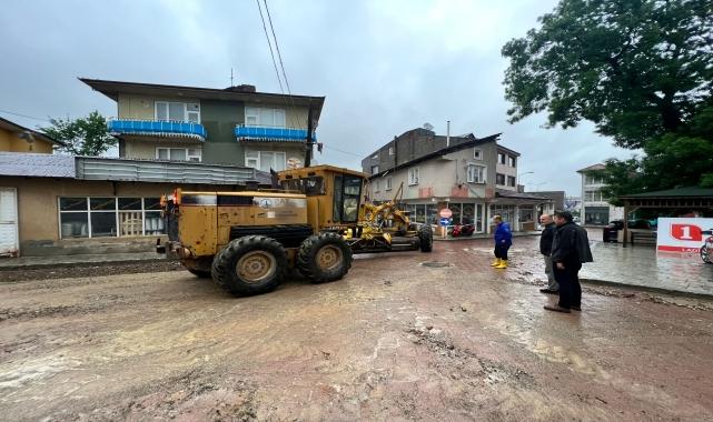 Samsun'un Ladik ilçesinde taşkınlar sonrası temizlik çalışması başladı