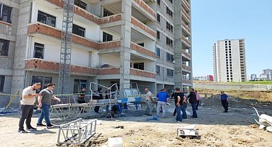 Samsun'da 22'inci kattan zemine düşen işçi hayatını kaybetti