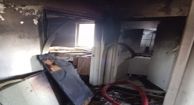 Merzifon'da apartman dairesinde çıkan yangın söndürüldü