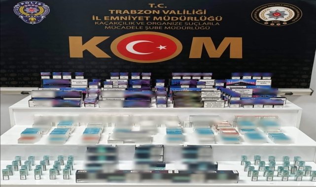 Trabzon'da kargo paketlerinde kaçak sigara ve elektronik sigara ele geçirildi