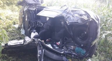 Zonguldak'ta otomobilin yayaya çarptıktan sonra devrildiği kazada 1 kişi öldü, 3 kişi yaralandı