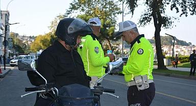 Ordu’da ticari taksi ve motosiklet sürücüleri denetlendi