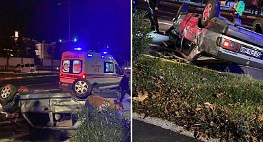 Perşembe’de otomobil takla attı: 2 yaralı