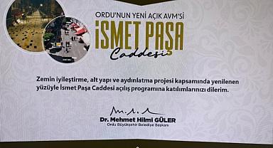 İSMET PAŞA CADDESİ YARIN AÇILIYOR