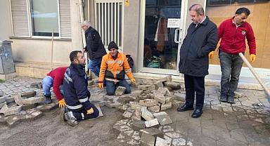 GÜRGENTEPE'DE KALDIRIMLAR YENİLENİYOR
