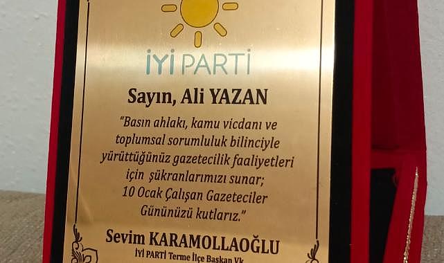 10 Ocak Çalışan Gazeteciler Günü'nde gazetecilere plaket